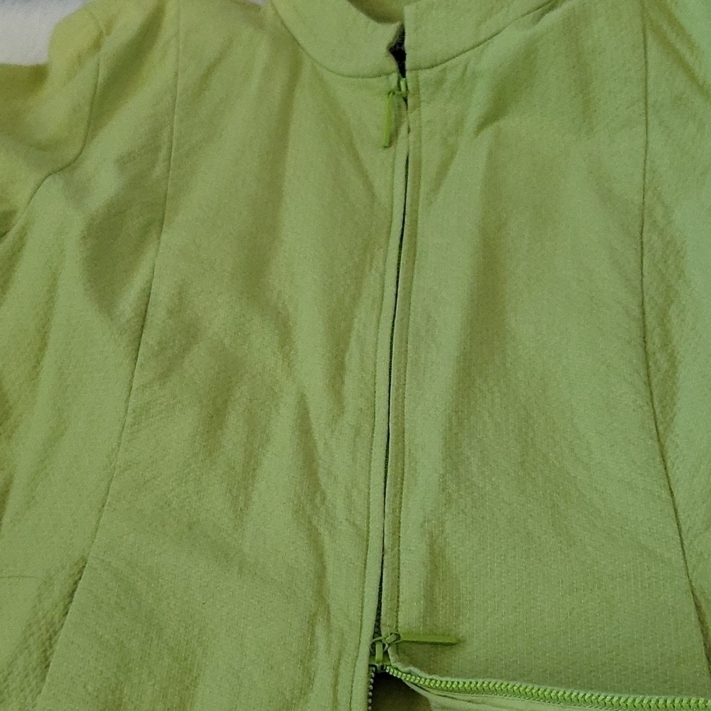 Eileen Fisher spring green straight collar full zip long sleeve lined jacket - Picture 8 of 12